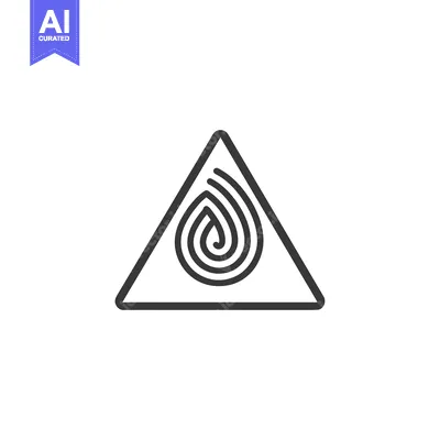Premium design asset: A Triangle with a Spiral Inside, Representing Water Droplet