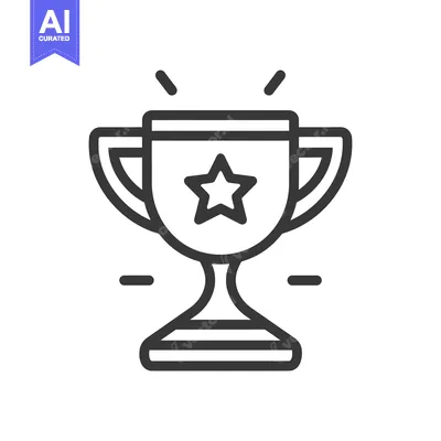 Aset desain premium: A Trophy with a Star Icon Representing Achievement and Victory