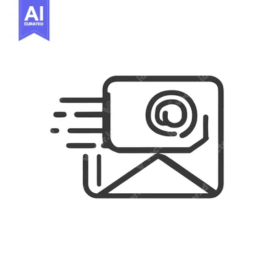 Popular premium asset: Fast Email Delivery: Stylized Envelope Icon with Speed Lines and @ Sym