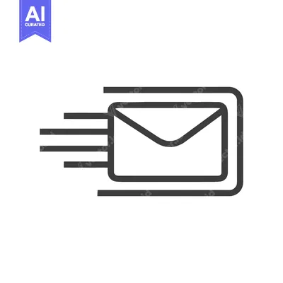 Popular premium asset: Express Mail Icon: Fast Delivery with Speed Lines and Envelope Symbol