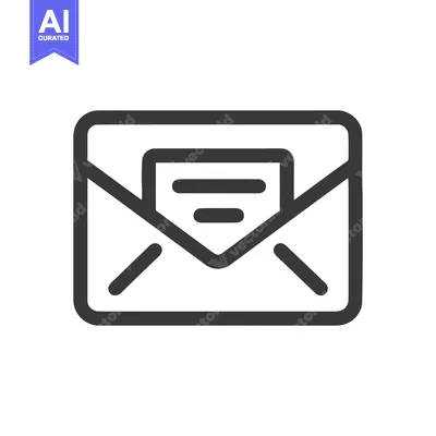 Popular premium asset: Simple Open Envelope Icon with Letter, Dark Gray Outline on White Back