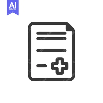 Aset premium populer: Medical Report Icon: Health Document with Plus and Minus Symbols