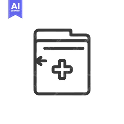 Aset premium populer: Medical Data Import Icon: Folder with Plus Sign and Arrow