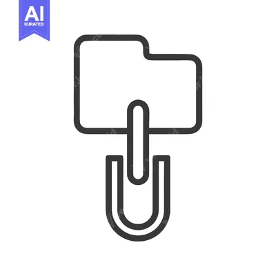 Minimalist Folder Icon with U-Shaped Connector in Dark Gray
