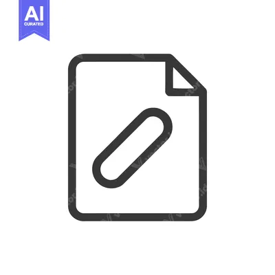 Aset desain premium: Edit Document Icon: Simple Line Art with Rounded Rectangle