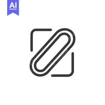 Premium design asset: Minimalist Paperclip Icon with Square Frame, Modern Design, Black and