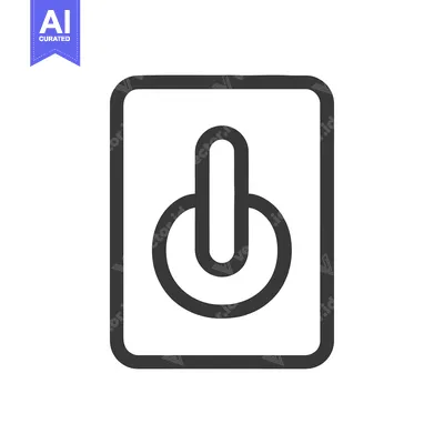 Aset premium populer: Minimalist Power Button Icon in Dark Gray Outline on White Background