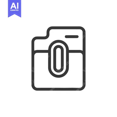 Aset desain premium: Minimalist Camera Icon: Modern Outline Design on White Background