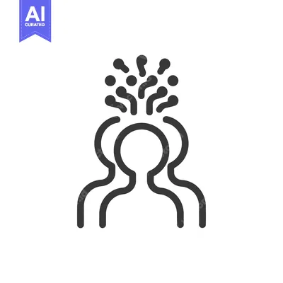 Aset desain premium: Symbolic representation of a group experiencing shared abstract though
