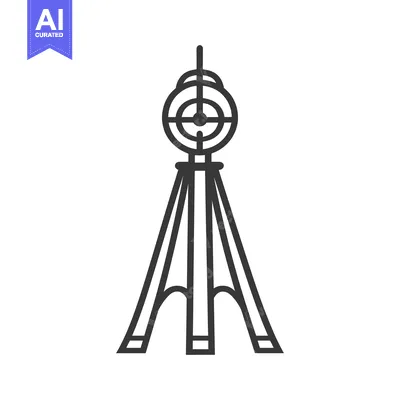 Aset premium populer: A stylized black and white drawing of a targeting apparatus