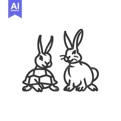 A Turtle-Shelled Bunny and a Regular Bunny Facing Each Other