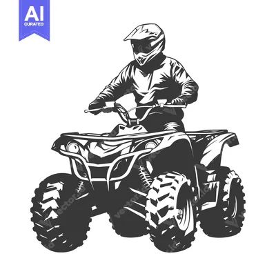 Premium design asset: ATV Rider in Full Gear and Helmet