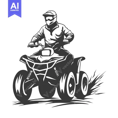 Aset premium populer: ATV Rider in Full Gear Driving Through Rough Terrain