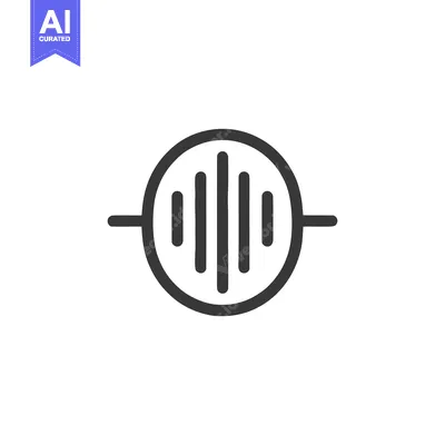 Aset desain premium: Minimalist Soundwave Icon: Circular Audio Spectrum Graphic Design Elem