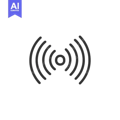 Minimalist Wireless Signal Icon: Bold Lines on White Background