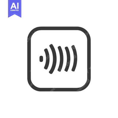 Aset premium populer: Contactless Payment Icon: Modern NFC Technology Symbol in Dark Gray