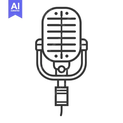 Popular premium asset: A black and white illustration of a classic microphone design