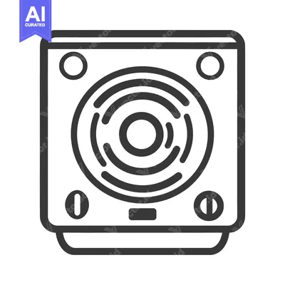 Aset desain premium: A simple illustration of a square electric cooking appliance