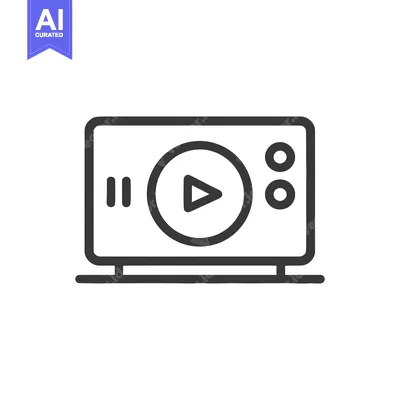 Aset premium populer: Minimalist Media Player Icon with Play Button and Speakers