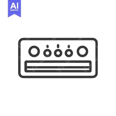 Aset premium populer: Minimalist Line Art: Audio Equalizer with Knobs and Sliders on White B
