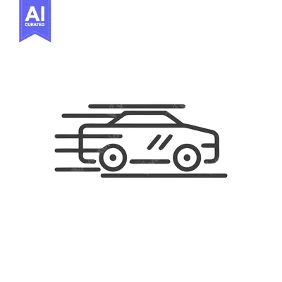 Popular premium asset: Sleek Car Speeding: Minimalist Line Art Icon