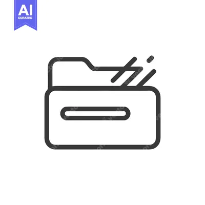 Aset premium populer: Deleting Folder Icon: Minimalist Design for Data Removal Concept
