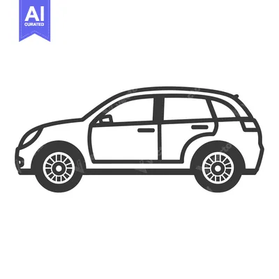 A simple outlined illustration depicting a generic automobile vehicle