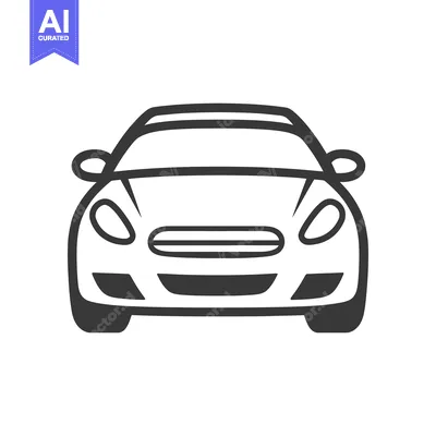 Premium design asset: Front view of a compact modern passenger automobile