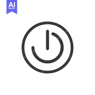 Premium design asset: Minimalist Power Button Icon: Sleek, Modern Design on White Background