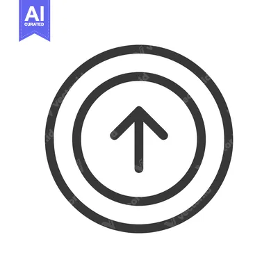 Premium design asset: Upward Arrow in Double Circle: Minimalist Icon Design