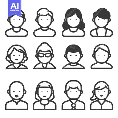 Popular premium asset: Simple minimalist illustrations of people showing various hairstyles a