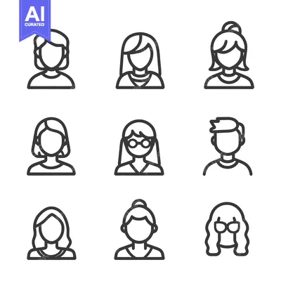 Popular premium asset: Simple illustrated icons representing different styles of human faces