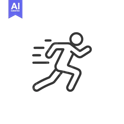 Aset premium populer: Dynamic Runner Icon: Sleek, Modern Design for Speed and Motion