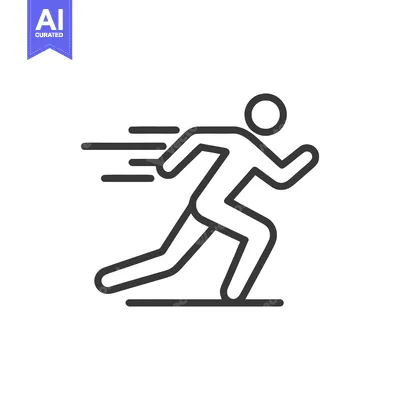 Premium design asset: Dynamic Runner Icon: Speed, Motion, and Energy in Minimalist Design