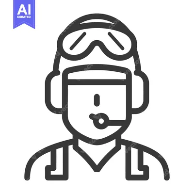 Aset premium populer: A stylized illustration of a person wearing a helmet and goggles