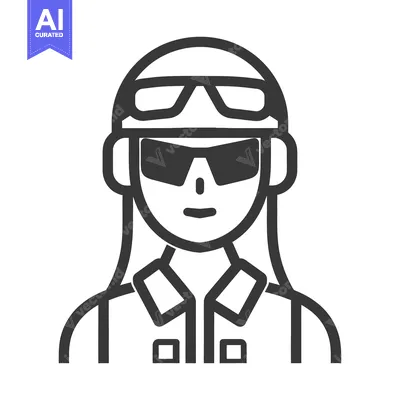 Popular premium asset: Simple line drawing of a person with sunglasses and a headset