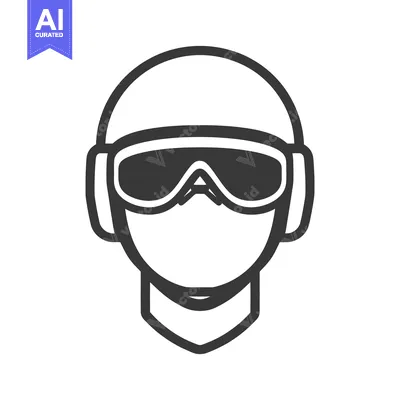 Aset premium populer: Simplified graphical representation of a person wearing protective eye