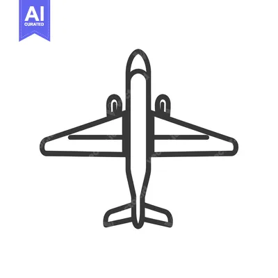 Popular premium asset: An overhead outline illustration of a passenger jet airplane
