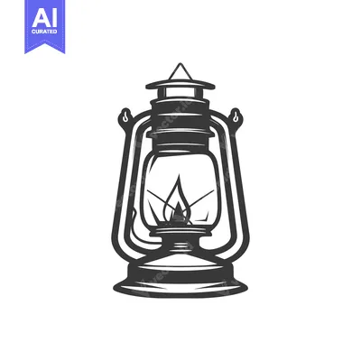 Aset desain premium: A Vintage Lantern With A Single Flame Inside