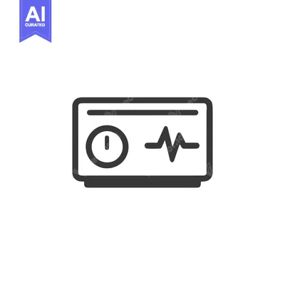Minimalist Heart Rate Monitor Icon with Pulse Waveform Display