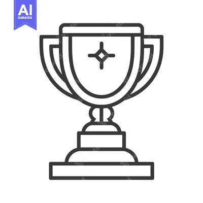Aset desain premium: A Simple Black and White Cup Shaped Award Illustration