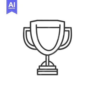 Aset desain premium: A simple graphic depiction of a trophy award icon