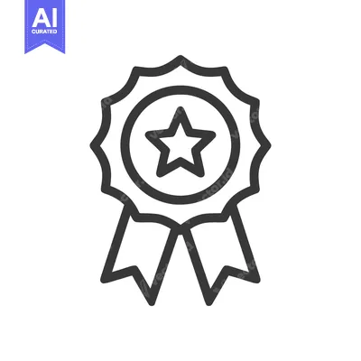 Premium design asset: Star Award Ribbon Icon: Minimalist Design for Achievement Recognition