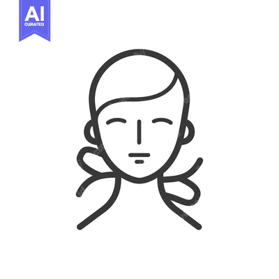 Aset desain premium: A simple black and white line illustration of a person