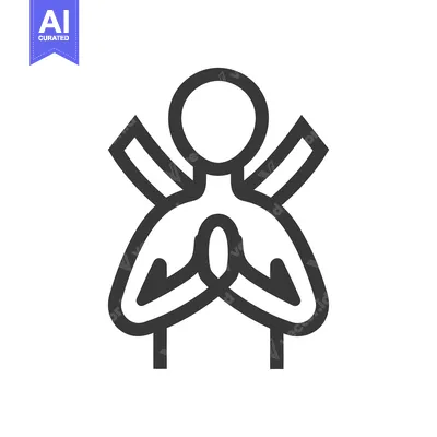 Premium design asset: A simple illustration of a human figure with outstretched wings