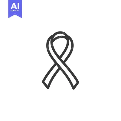 A simple linear black ribbon displayed against a white background
