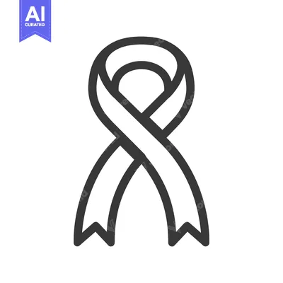 Aset premium populer: A simple monochrome ribbon designed for an awareness campaign