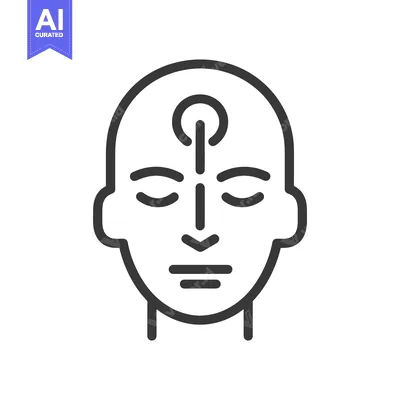 Aset premium populer: Simplified illustration of a person with eyes closed and a symbol