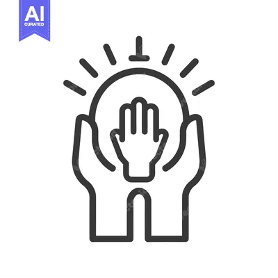 Premium design asset: A graphic representation of a helping hand protecting a circle