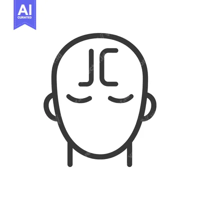 Premium design asset: Simple depiction of a human head with closed eyes